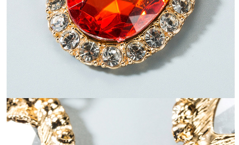 Fashion Gold Acrylic Drop-shaped Alloy Diamond Earrings,Drop Earrings