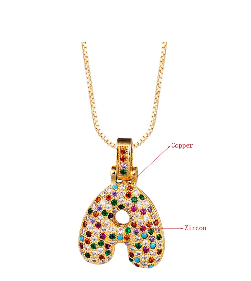 Fashion C Copper Micro-inlaid Zircon Letter Necklace,Necklaces