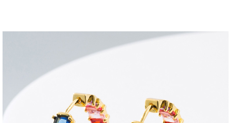 Fashion Color Zircon Crystal Glass Rainbow Earrings,Earrings