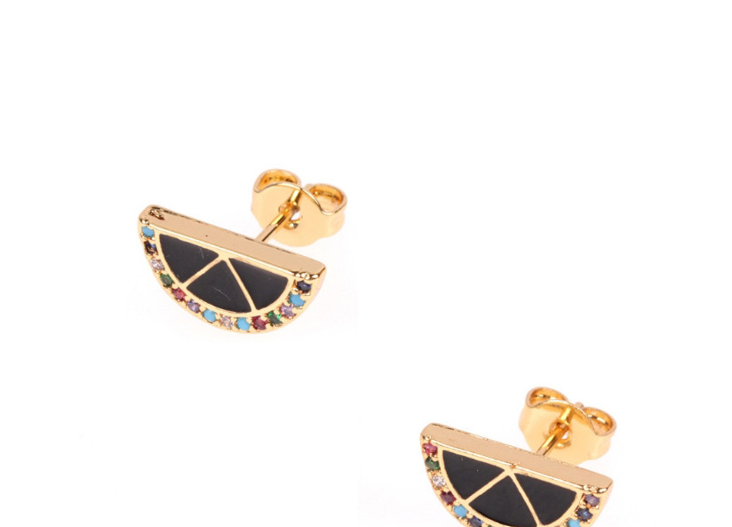 Fashion Black Diamond-studded Fruit Earrings,Earrings