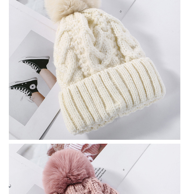 Fashion Yellow Hemp Pattern Plus Velvet Double Wool Cap,Knitting Wool Hats