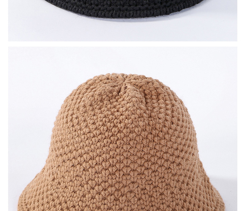 Fashion Yellow Solid Color Knit Wool Fisherman Hat,Beanies&Others