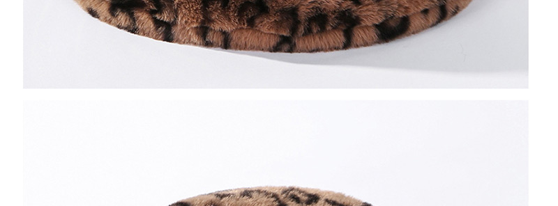 Fashion Black Leopard Fur Light Board Fisherman Hat,Beanies&Others