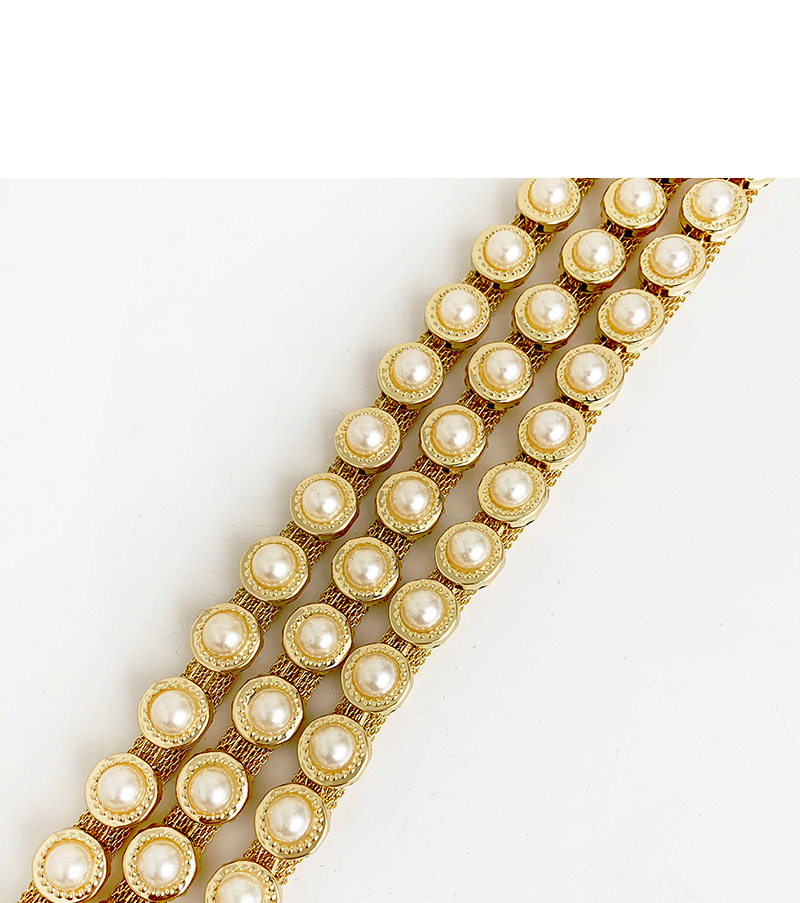 Fashion Gold Alloy Diamond Pearl Belt,Wide belts