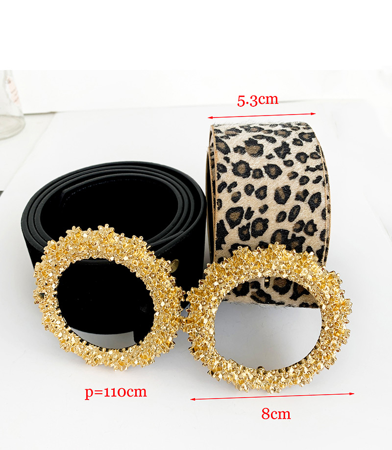 Fashion Leopard Alloy Round Pudding Belt,Wide belts