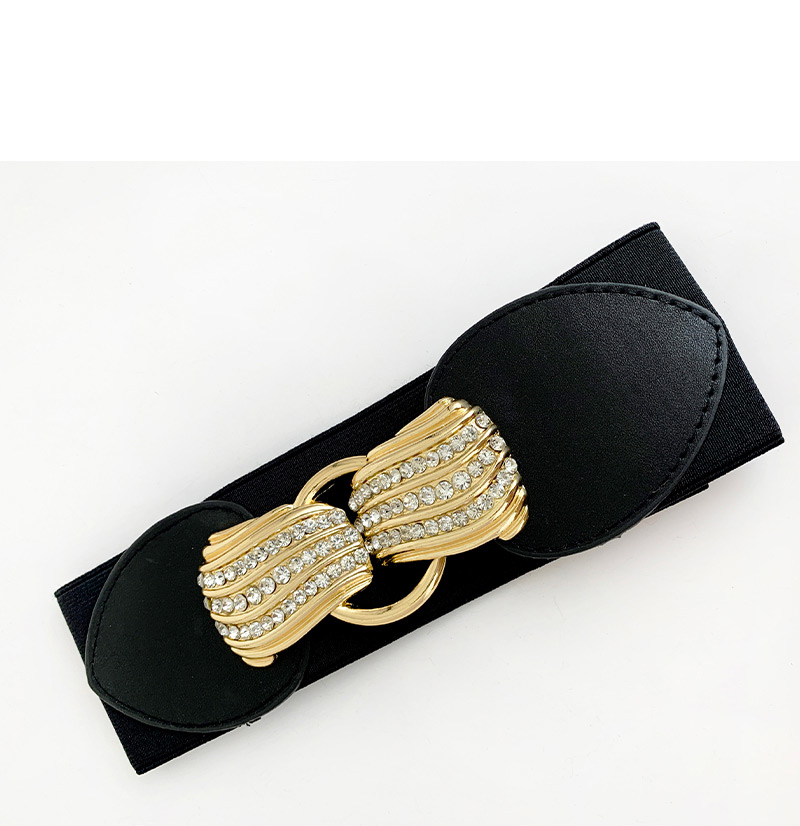 Fashion Black Alloy Diamond Shell Belt,Wide belts