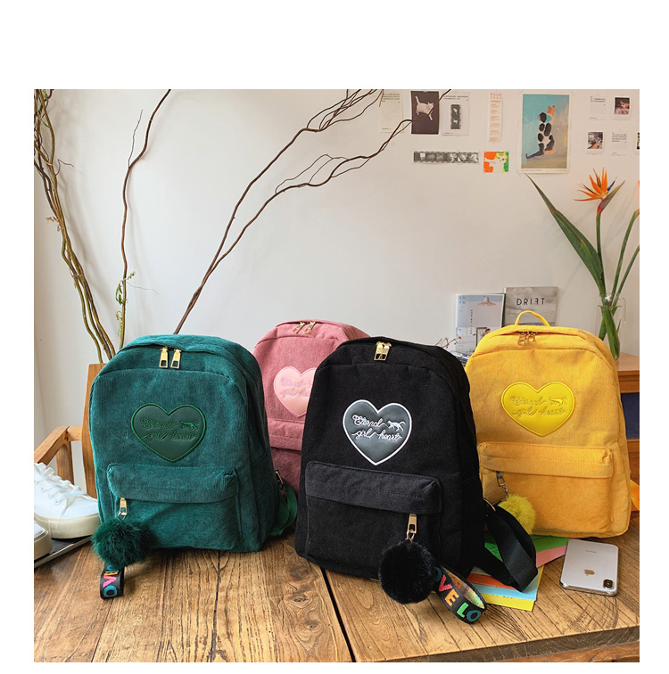 Fashion Dark Green Corduroy Backpack,Backpack