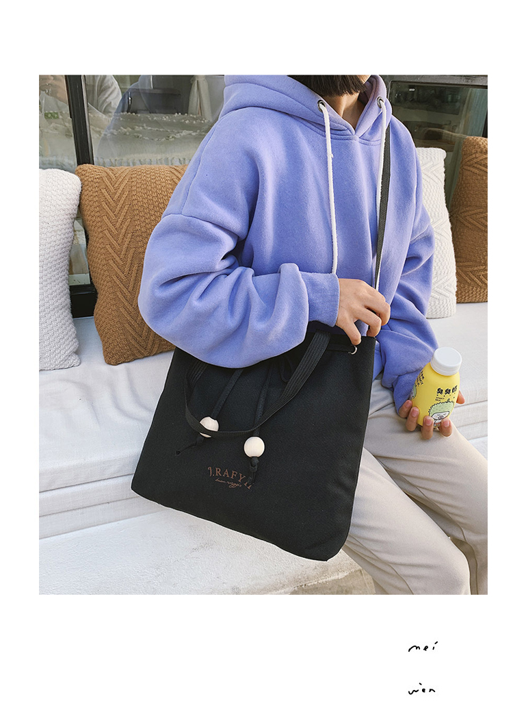 Fashion Blue Canvas Drawstring Shoulder Bag,Messenger bags
