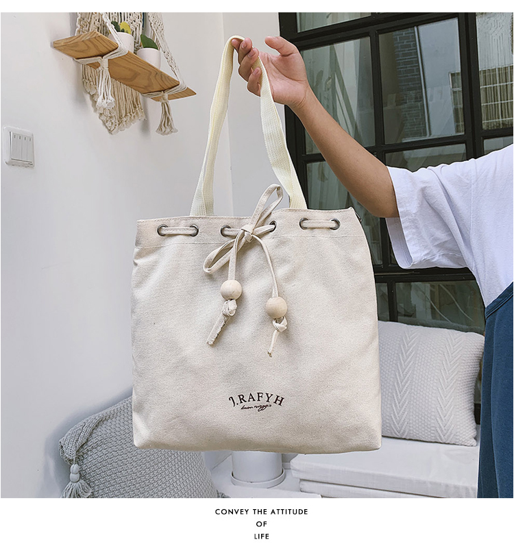Fashion White Canvas Drawstring Shoulder Bag,Messenger bags