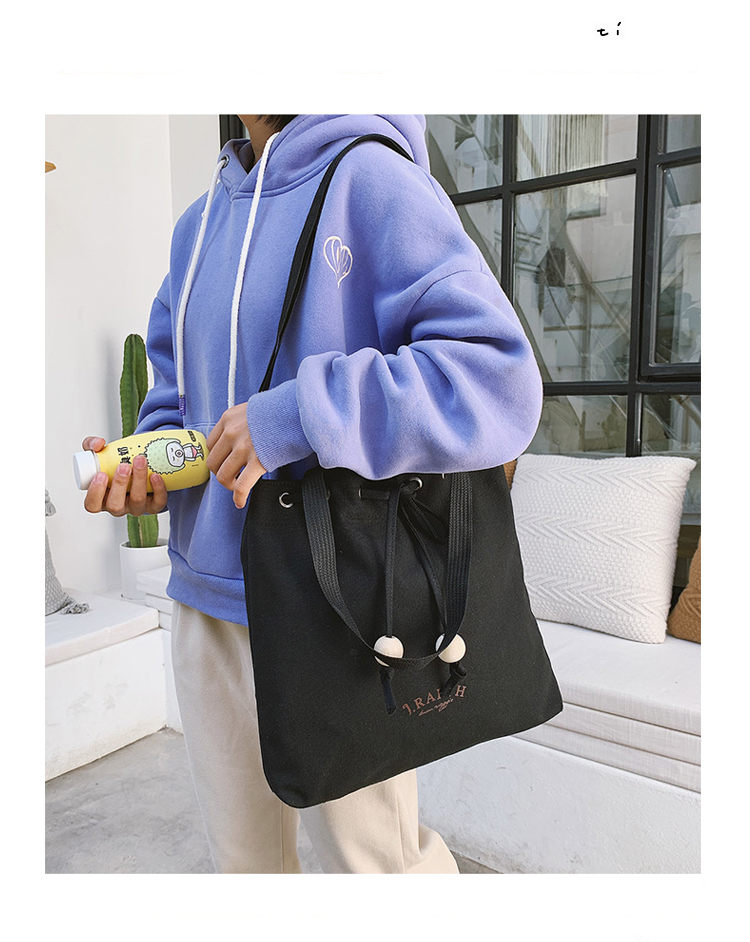 Fashion Blue Canvas Drawstring Shoulder Bag,Messenger bags