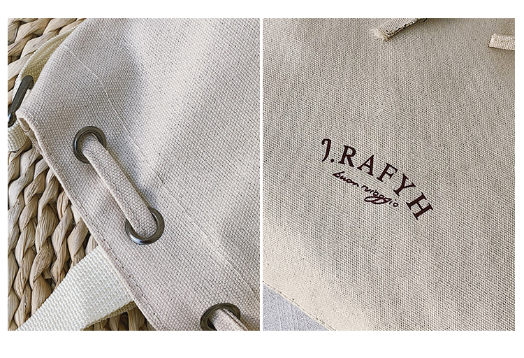 Fashion Gray Canvas Drawstring Shoulder Bag,Messenger bags