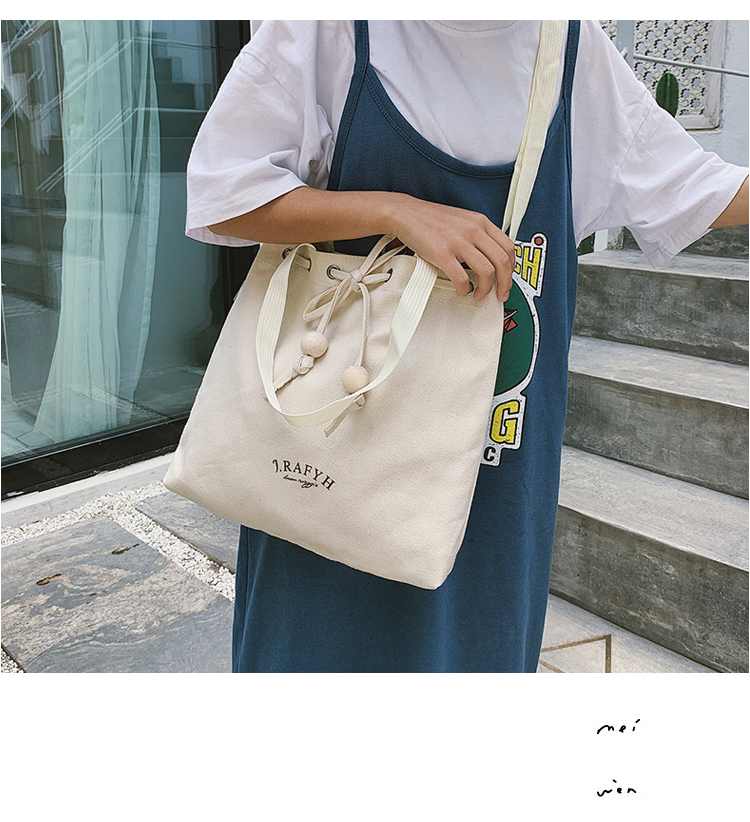 Fashion Gray Canvas Drawstring Shoulder Bag,Messenger bags