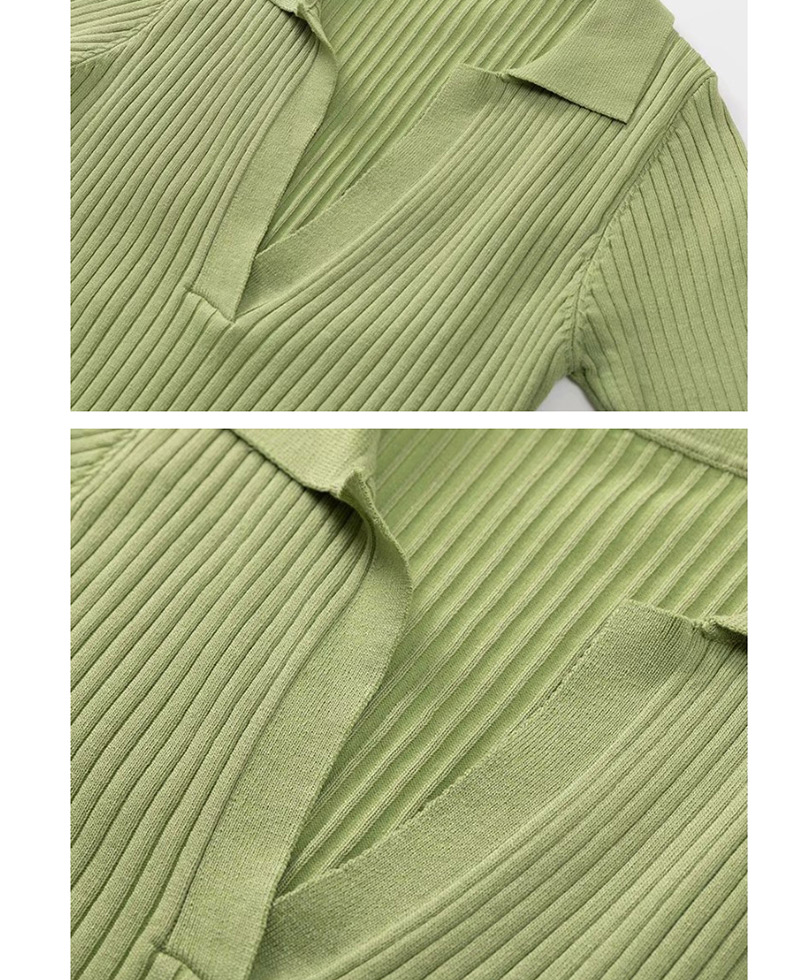 Fashion Army Green Knit Po Collar Dress,Mini & Short Dresses