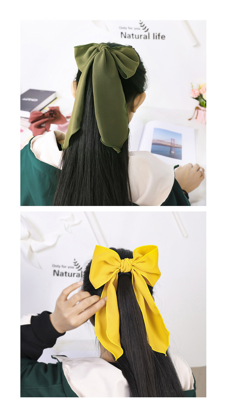 Fashion Green Chiffon Bow Streamer Hair Ring,Hair Ring