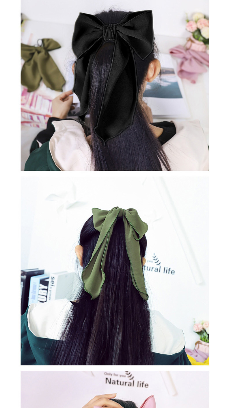 Fashion Green Chiffon Bow Streamer Hair Ring,Hair Ring