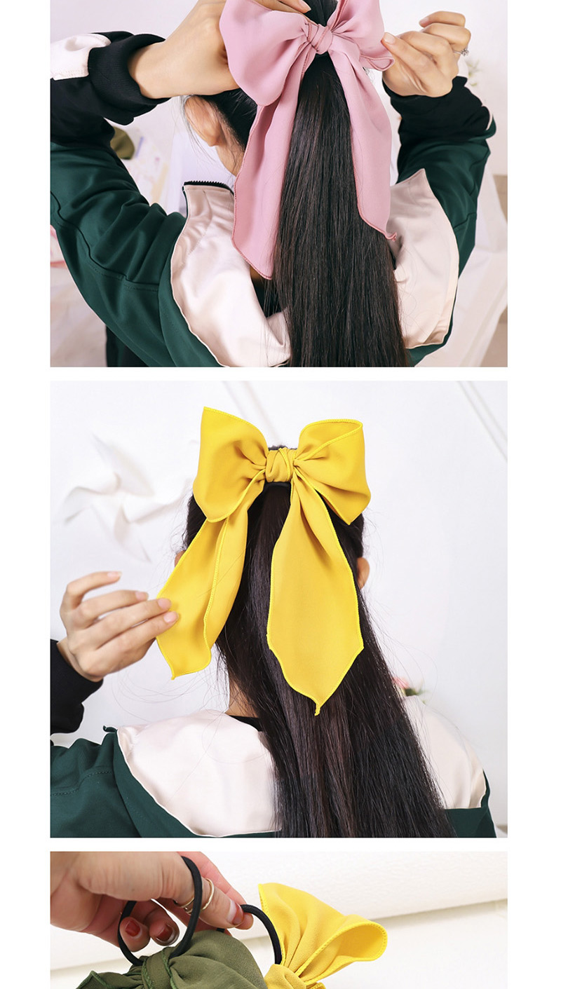 Fashion Yellow Chiffon Bow Streamer Hair Ring,Hair Ring