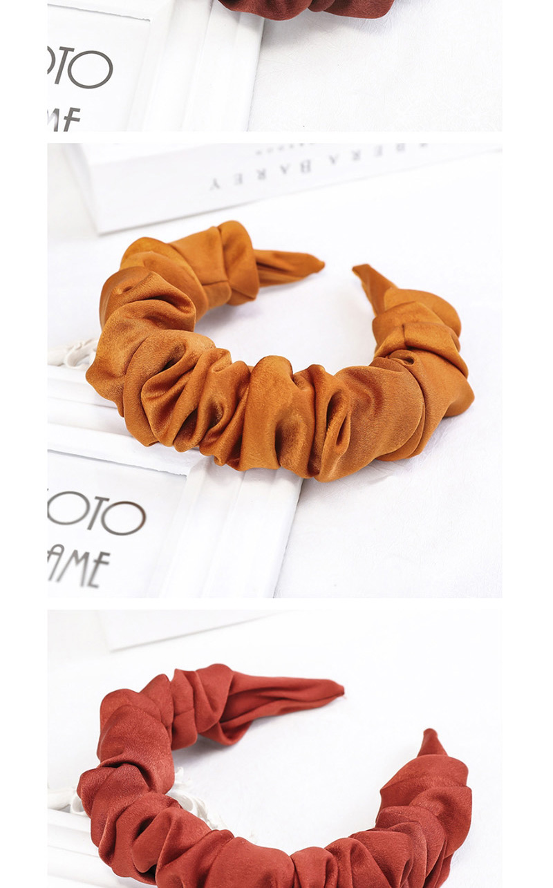 Fashion Jujube Red Fabric Silk Acetate Pleated Headband,Head Band
