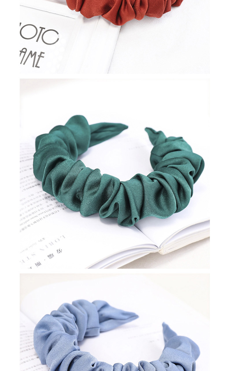 Fashion Dark Green Fabric Silk Acetate Pleated Headband,Head Band