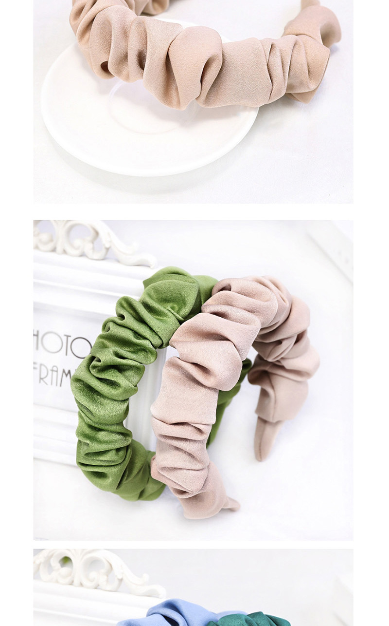 Fashion Green Fabric Silk Acetate Pleated Headband,Head Band