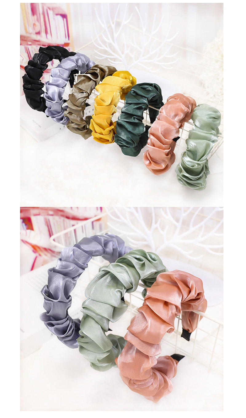 Fashion Green Bright Silk Folds Solid Color Headband,Head Band