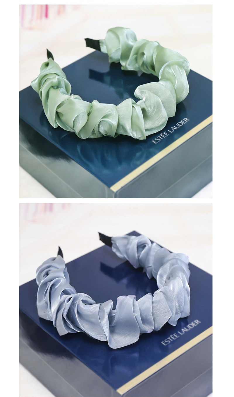 Fashion Gray-blue Bright Silk Folds Solid Color Headband,Head Band