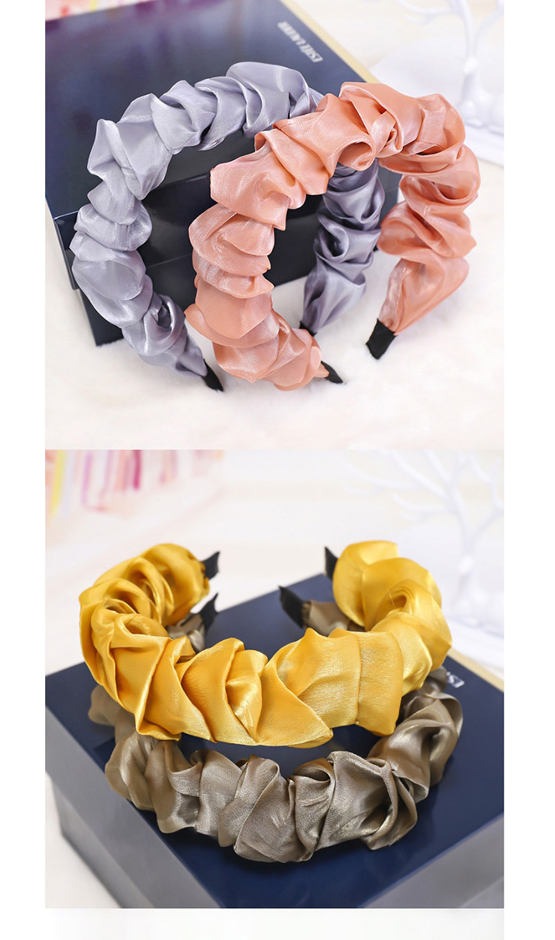 Fashion Pink Bright Silk Folds Solid Color Headband,Head Band