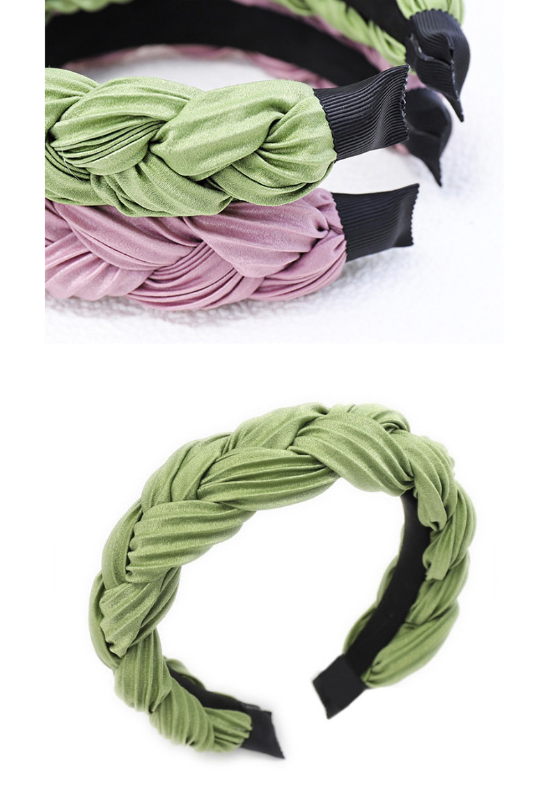 Fashion Pink Fabric Silk Satin Crease Twist Braid Headband,Head Band