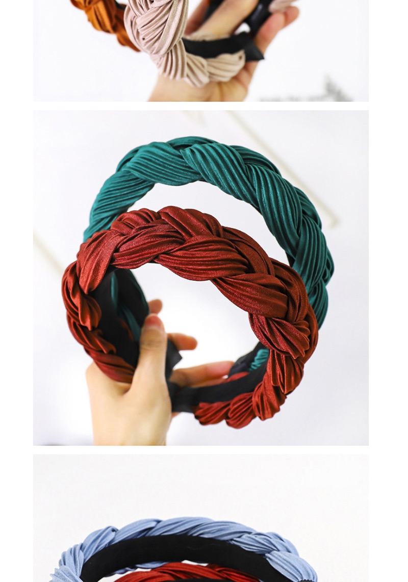Fashion Jujube Red Fabric Silk Satin Crease Twist Braid Headband,Head Band