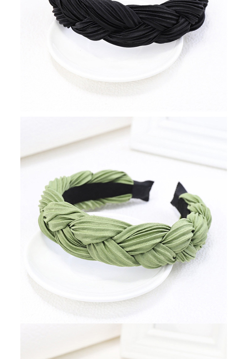 Fashion Green Fabric Silk Satin Crease Twist Braid Headband,Head Band
