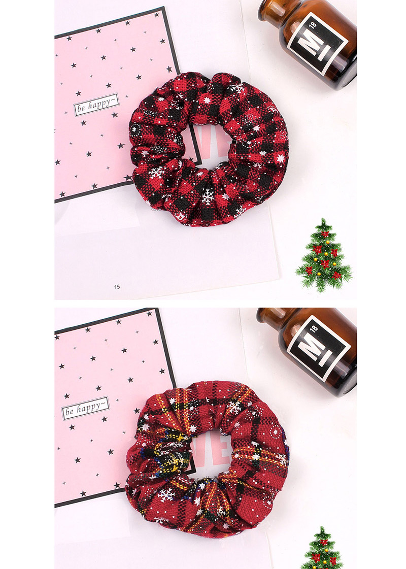 Fashion Reddish Black Cloth Large Intestine Circle Christmas Hair Ring,Hair Ring