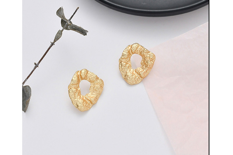 Fashion Gold Irregular Bump Geometric Earrings,Stud Earrings