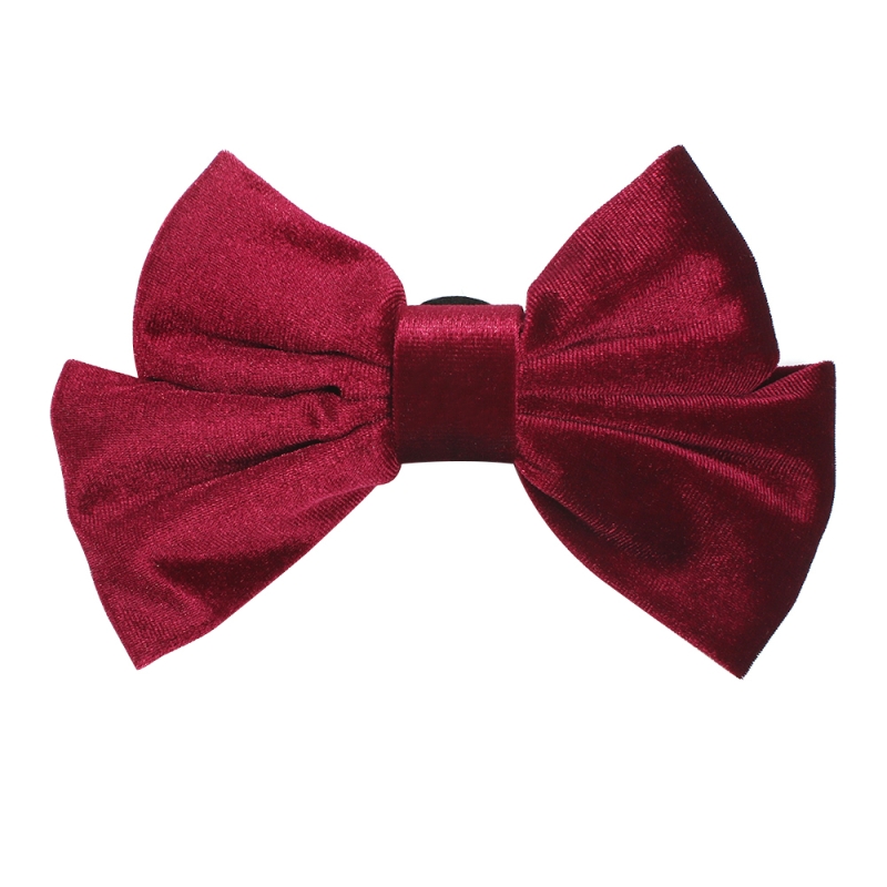 Fashion Wine Red Corduroy Butterfly Combined With Blonde Clip,Hairpins