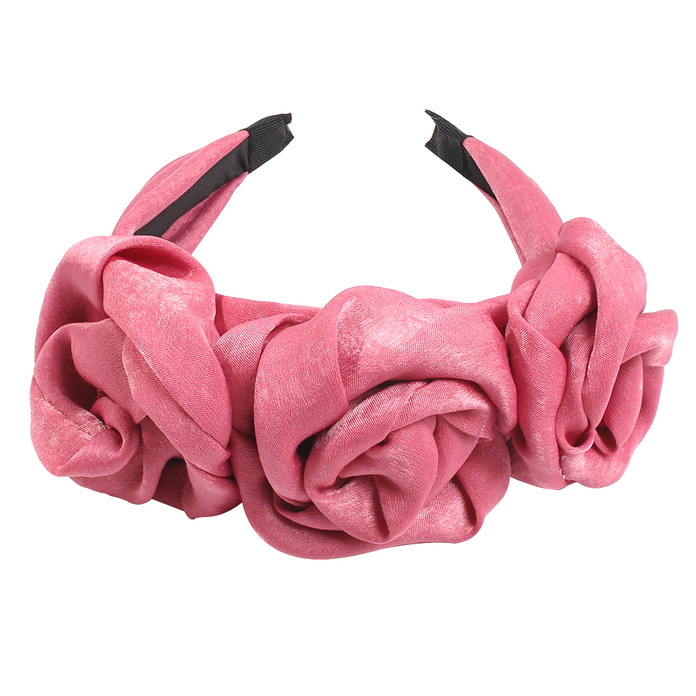 Fashion Black Satin Fabric Rose Headband,Head Band