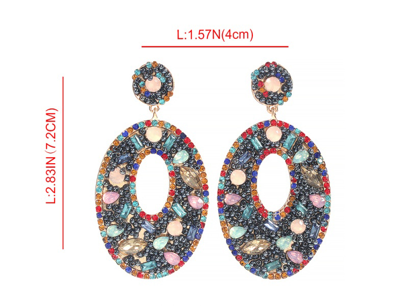 Fashion Color Oval Shape Decorated Earrings,Drop Earrings