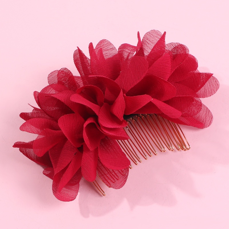Fashion Black Cloth Mesh Flower Hair Comb,Hairpins