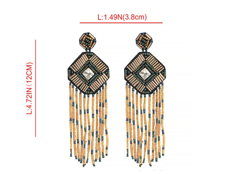 Fashion Black Diamond Beads Tassel Earrings,Drop Earrings