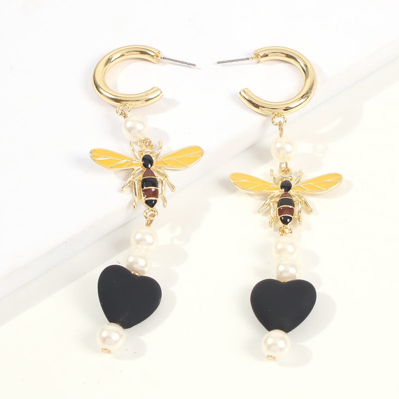 Fashion Black Alloy C-type Bee Love This Earring,Drop Earrings