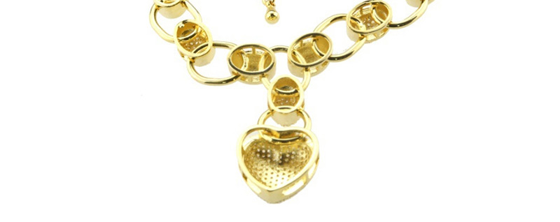 Fashion Gold Copper Plated Zircon Oval Heart Shaped Diamond Bracelet,Bracelets