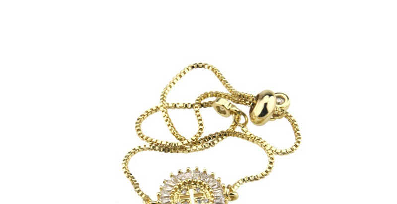 Fashion Gold Gold-plated Zircon Micro-inlaid Cross Bracelet,Bracelets