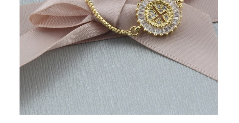 Fashion Gold Gold-plated Zircon Micro-inlaid Cross Bracelet,Bracelets