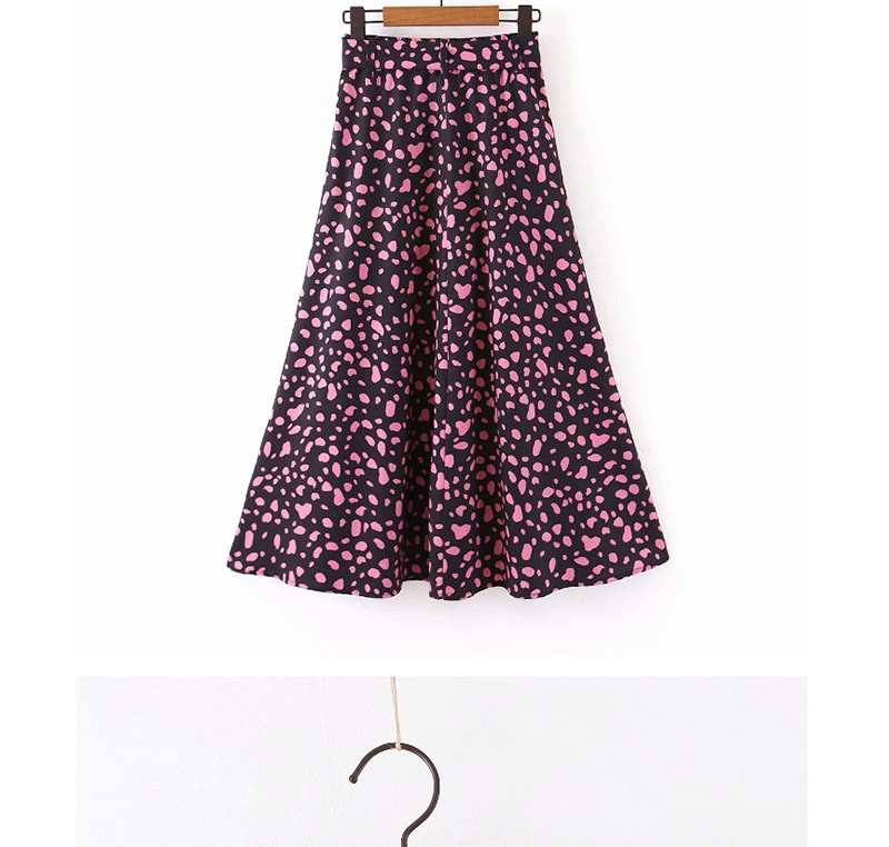 Fashion Black Floral Print Bow Tie Split Skirt,Skirts