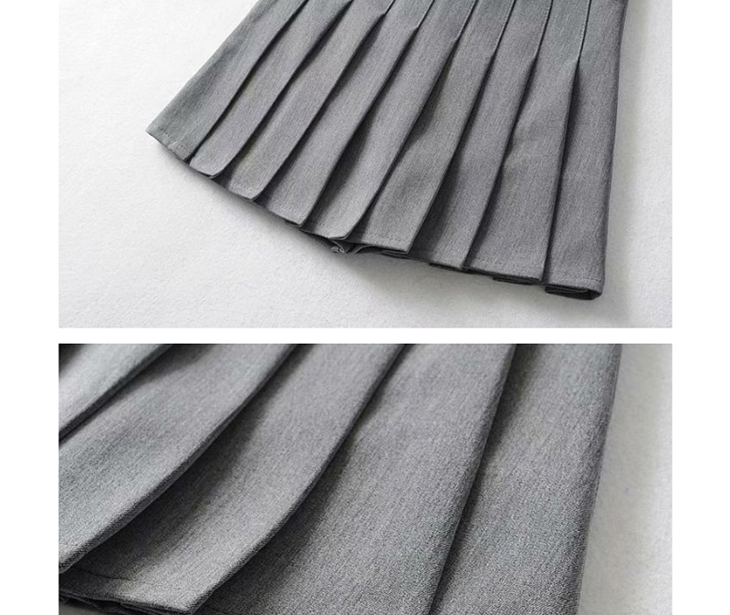Fashion Gray Pleated A-line Skirt,Skirts