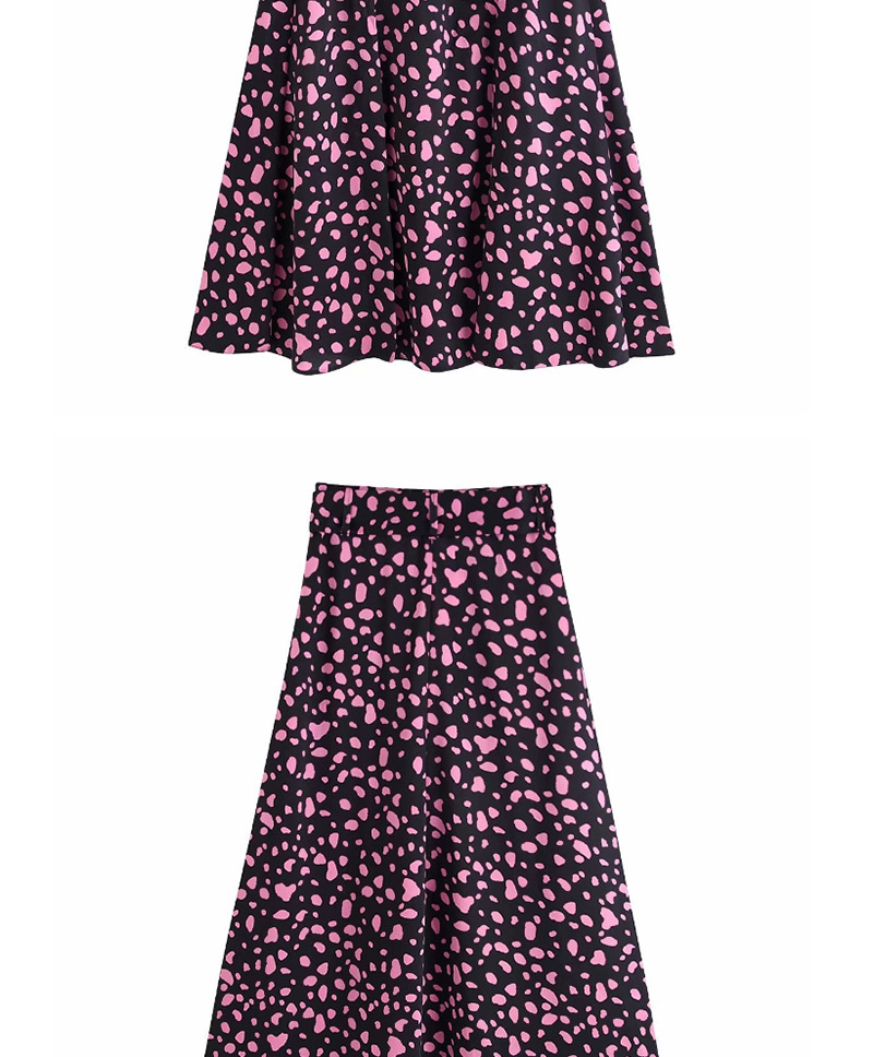 Fashion Black Flower Printed Split Skirt,Skirts