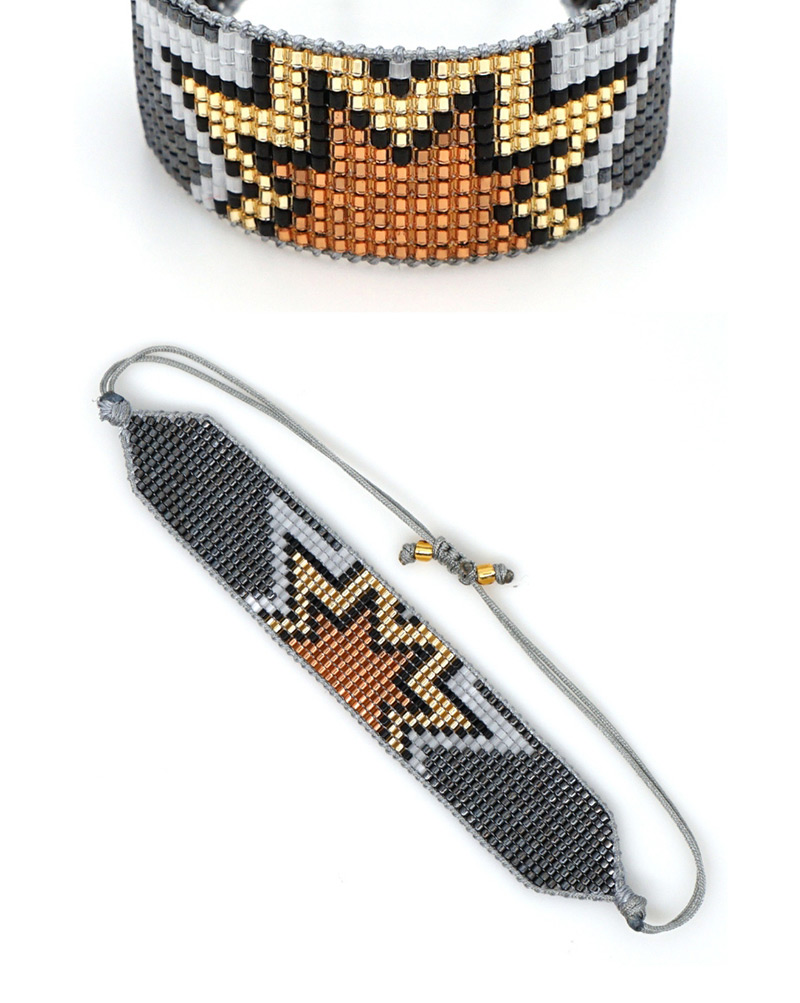 Fashion Yellow Rice Beads Woven Geometric Figure Bracelet,Beaded Bracelet