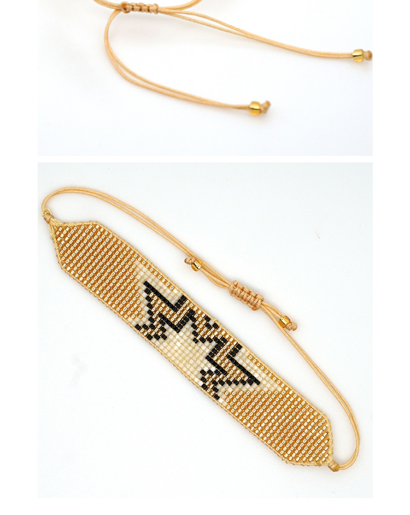 Fashion Yellow Rice Beads Woven Geometric Figure Bracelet,Beaded Bracelet