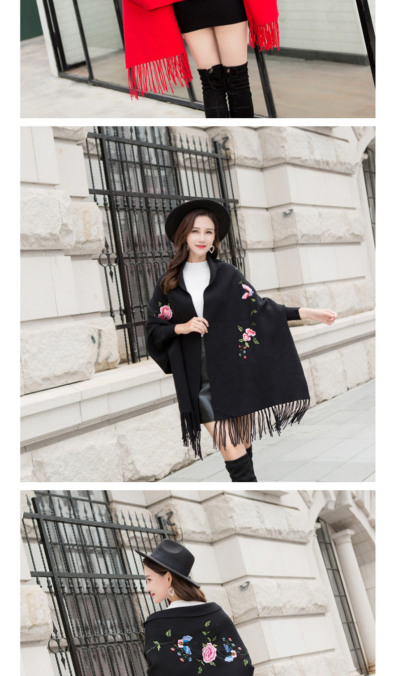 Fashion Black Cape Cloak With Sleeves,knitting Wool Scaves