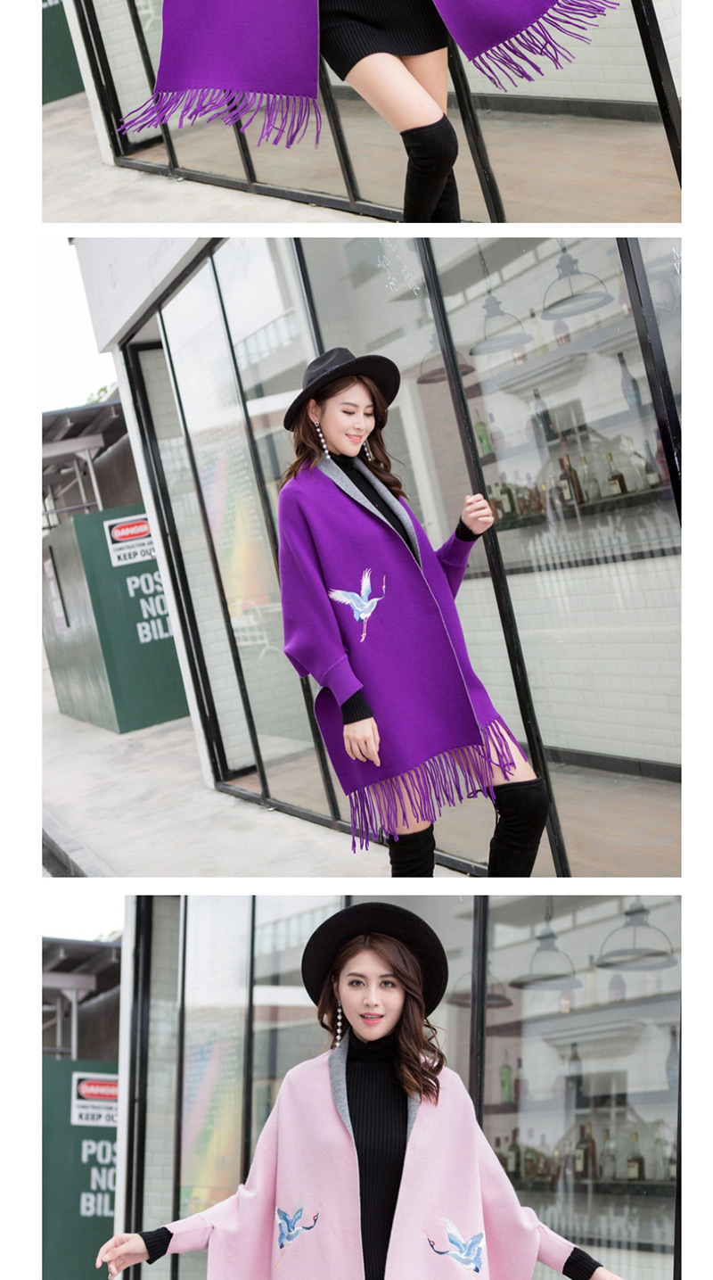 Fashion Milk Tea Cashmere Double Sided Can Be Worn With Sleeve Tassel Cloak Cloak,knitting Wool Scaves