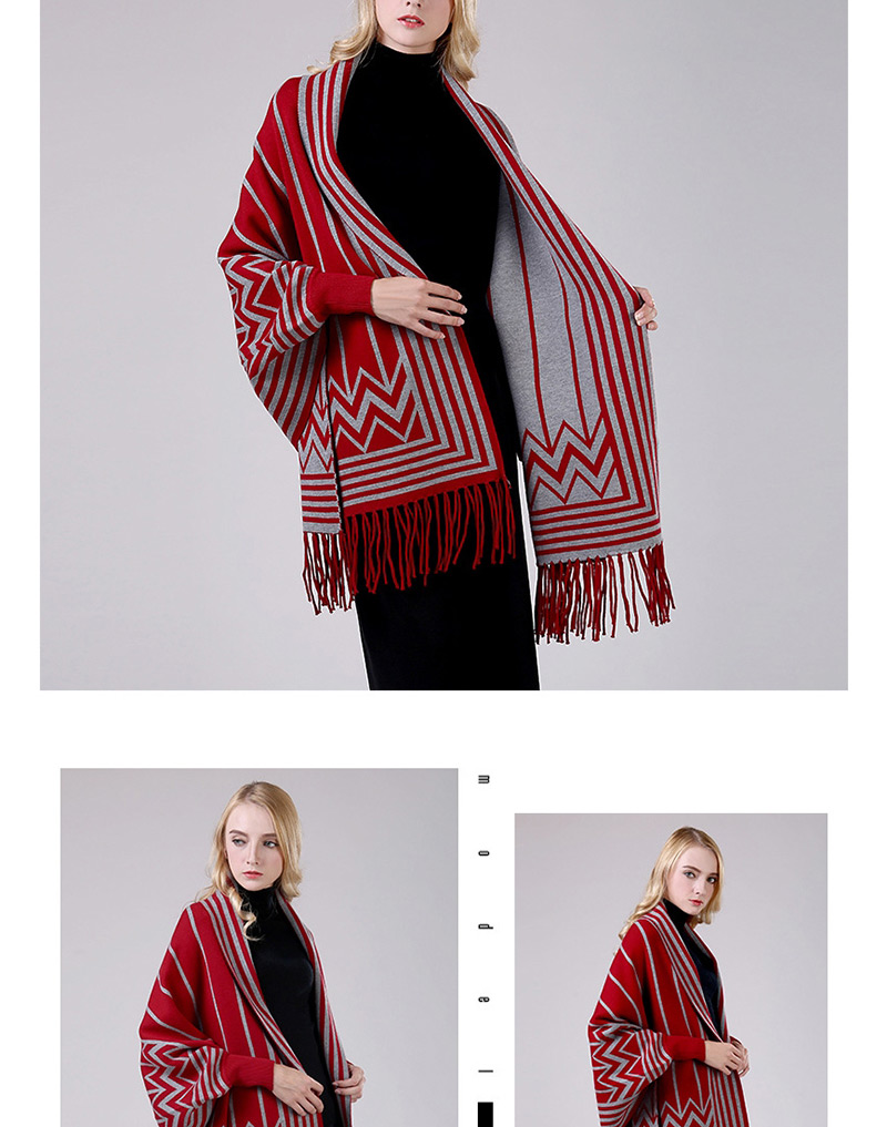 Fashion Powder Ash Cashmere Scarf Cloak Shawl,knitting Wool Scaves