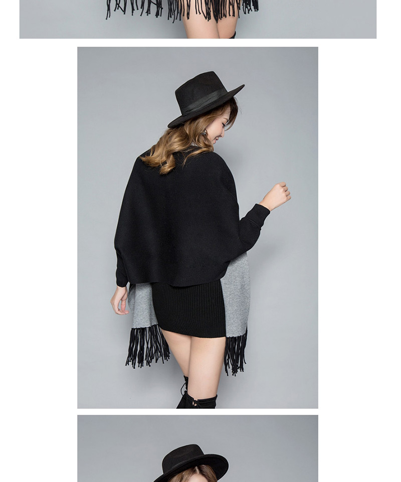 Fashion Khaki Powder Double-faced Velvet Color Matching Tassel Cloak Shawl Scarf Dual-use,knitting Wool Scaves