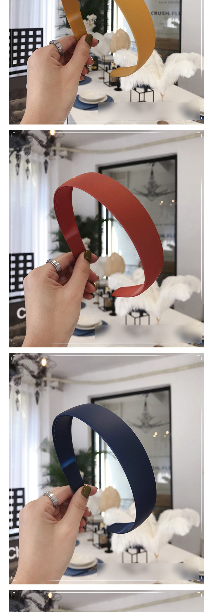 Fashion Scrub - Khaki Plastic Light Board With Toothed Anti-skid Headband,Head Band